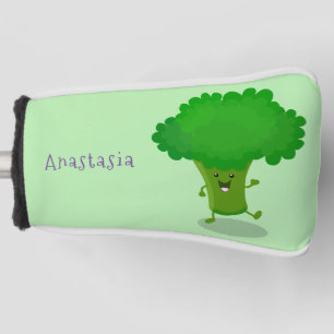 Couvre-club De Golf Caricature de brocoli dansant Cute kawaii