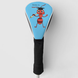 Couvre-club De Golf Caricature de fourmi rouge joyeux