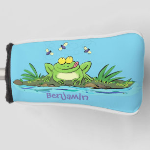 Couvre-club De Golf Caricature de grenouille vert mignon