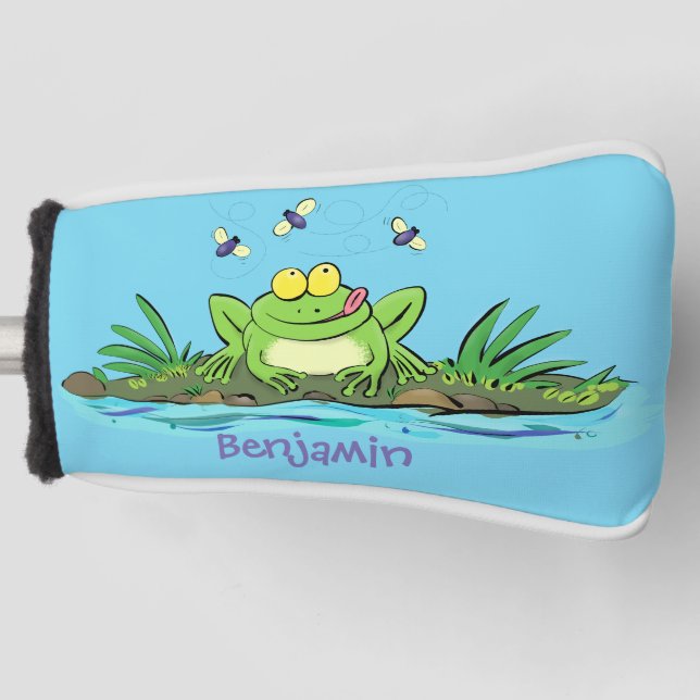 Couvre-club De Golf Caricature de grenouille vert mignon (Devant)
