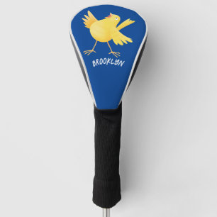 Couvre-club De Golf Caricature d'oiseau canari jaune chantant mignon