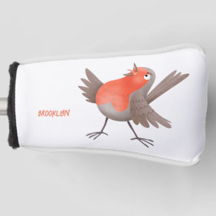 Couvre-club De Golf Caricature d'oiseau rouge chantant mignon