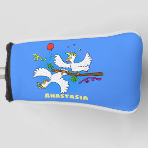 Couvre-club De Golf Caricature d'oiseaux de cockatoo amusante