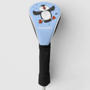 Couvre-club De Golf Caricature en bleu bouffin joyeux