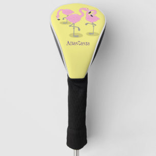 Couvre-club De Golf Caricature en trio flamand rose mou