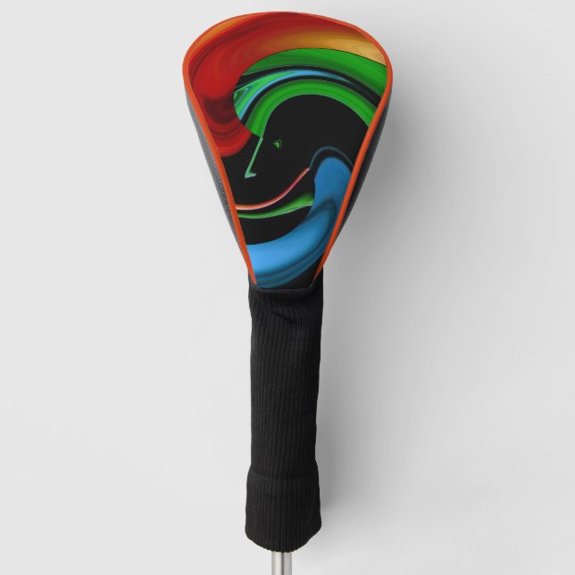 Couvre-club De Golf Cartoon Hitchcockian Face Abstrait (Devant)
