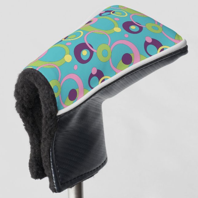 Couvre-club De Golf Cercles bleus funky Couvercle (Devant 3/4)