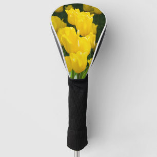 Couvre-club De Golf Champ de tulipes jaunes vifs