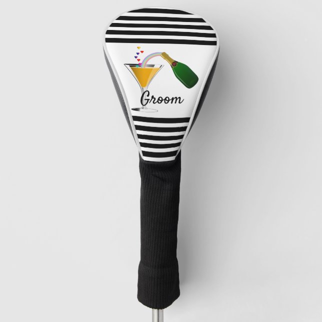 Couvre-club De Golf Champagne Toast Groom (Devant)