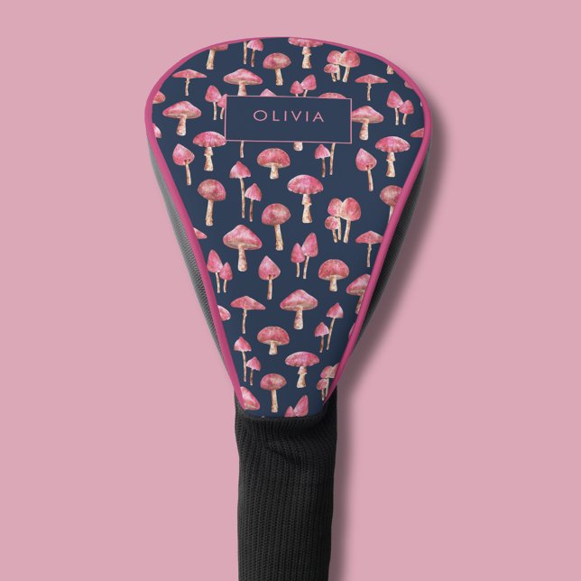 Couvre-club De Golf Champignons Aquarelle Motif serviette de golf (Mushroom pattern personalized golf head cover)