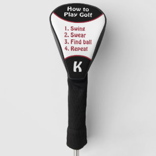 Couvre-club De Golf Chanter, jurer, Trouver une balle, Répéter le mono