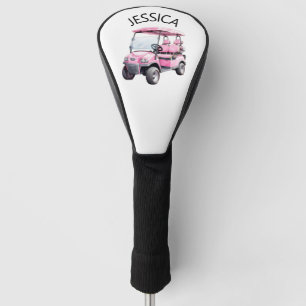 Couvre-club De Golf Chariot de golf rose avec nom