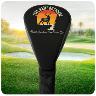 Couvre-club De Golf Chasse ADD NOM Extérieur Cerf Wapiti Campagne Sauv