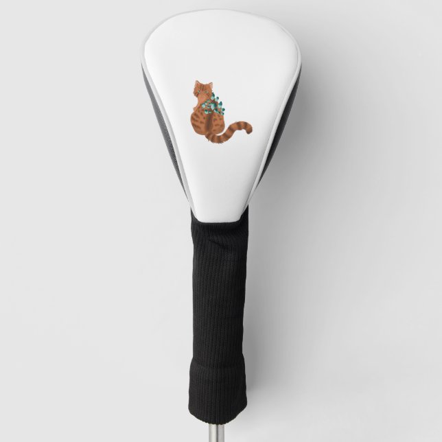 Couvre-club De Golf Chat Brown avec cristaux (Devant)