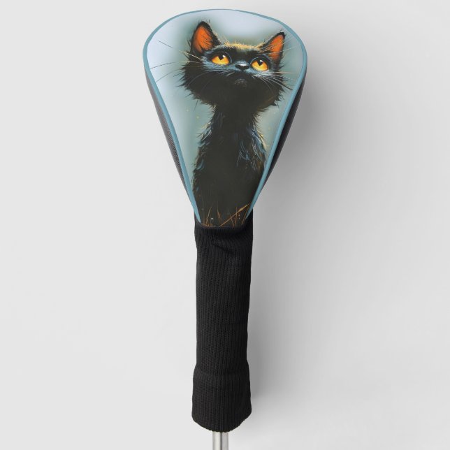 Couvre-club De Golf Chat noir enchanté (Devant)