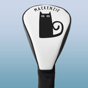 Couvre-club De Golf Chat Noir Personnalisé Amusant