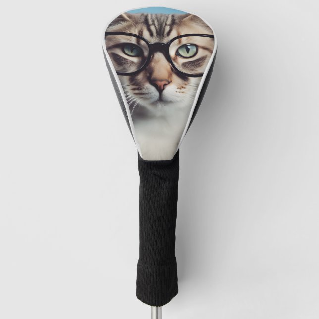 Couvre-club De Golf Chat Portant des lunettes (Devant)