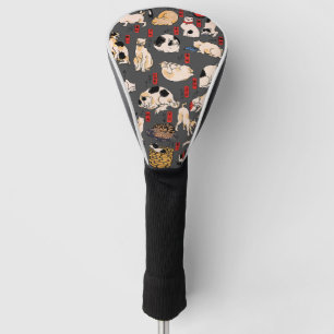 Couvre-club De Golf chats japonais Ukiyo-e Funny kitty