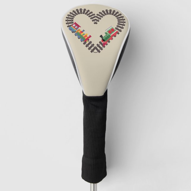 Couvre-club De Golf Chemin de fer du jour de Valentines Coeur (Devant)