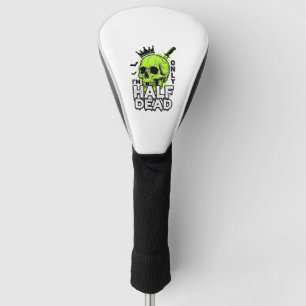 Couvre-club De Golf Chemise à gravure vintage Halloween crâne à moitié