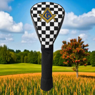Couvre-club De Golf Chèques maçonniques Freemasons Carré et Compass