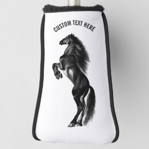 Couvre-club De Golf Cheval Golf Tête cadeau avec texte personnalisé