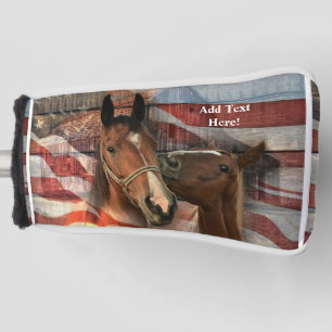 Couvre-club De Golf Cheval Rustic Barne drapeau américain