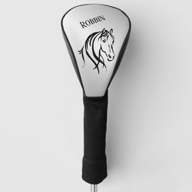 Couvre-club De Golf Cheval tête sur Silver Personal (Devant)