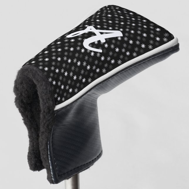 Couvre-club De Golf Chic AsteriskS Classic-Black-Personnalisé(Putter) (Devant 3/4)