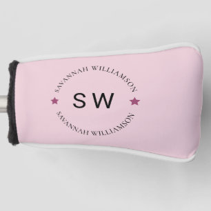 Couvre-club De Golf Chic mignon personnalisé monogramme rose