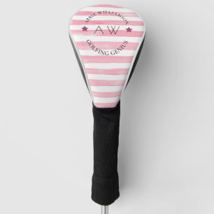 Couvre-club De Golf Chic mignon personnalisé monogramme rose