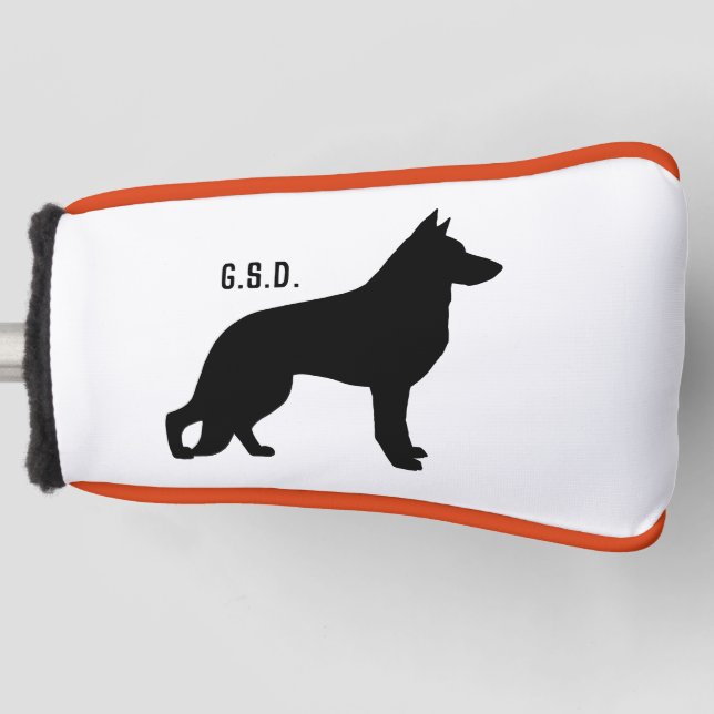 Couvre-club De Golf Chien berger allemand Silhouette Initiales personn (Devant)