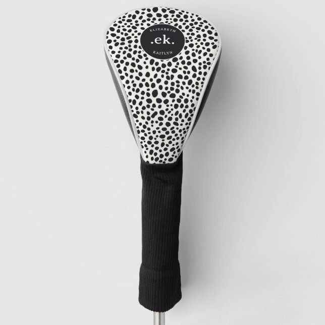 Couvre-club De Golf Chien dalmate Abstrait Motif Monogramme (Devant)