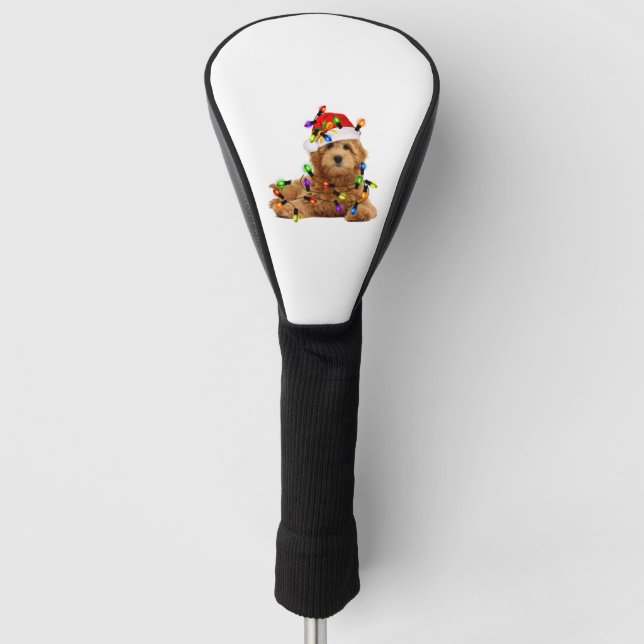 Couvre-club De Golf Chien de Père Noël Goldendoodle (Devant)