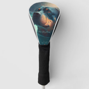Couvre-club De Golf Chien Rottweiler nageant dans l'eau 003