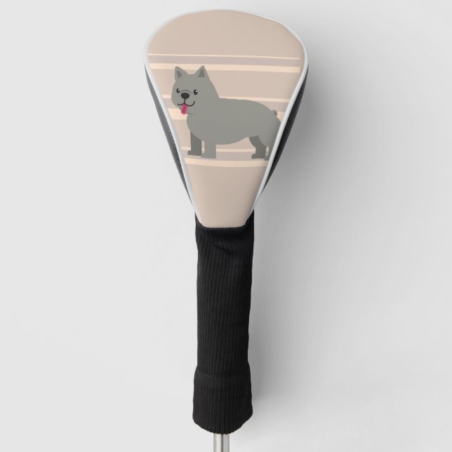Couvre-club De Golf Chien-taureau Français Gris, Gris (Devant)