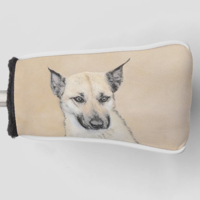 Couvre-club De Golf Chinook (Oreilles Pointées) Peinture - Art Chien o (Devant)