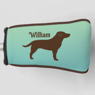 Couvre-club De Golf Chocolat Labrador Retriever Silhouette avec nom