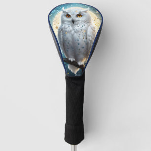 Couvre-club De Golf Chouette À Neige Reposant Avec Étincelle,