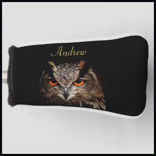 Couvre-club De Golf Chouette cool noire et or Fierce Owl Golf Head Cov