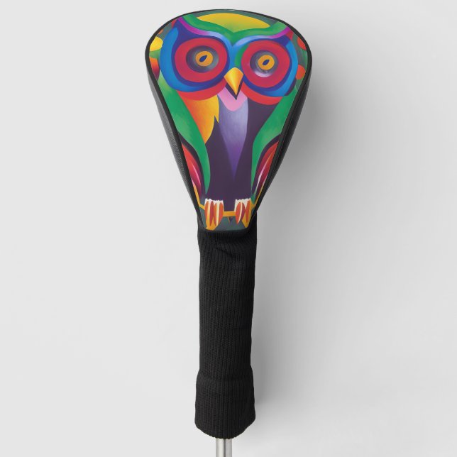 Couvre-club De Golf Chouette holographique couleur mignonne (Devant)