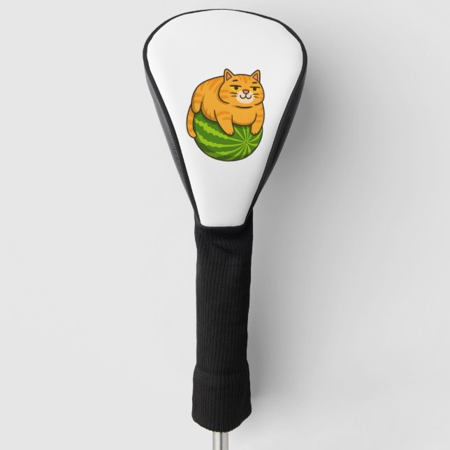 Couvre-club De Golf Chubby Chat sur Watermelon Meme Shirt (Devant)