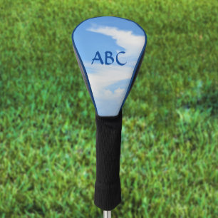 Couvre-club De Golf Ciel bleu avec une torsion de nuages avec des init