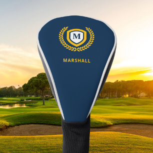 Couvre-club De Golf Cimetière de logo Marine et Gold Monogram