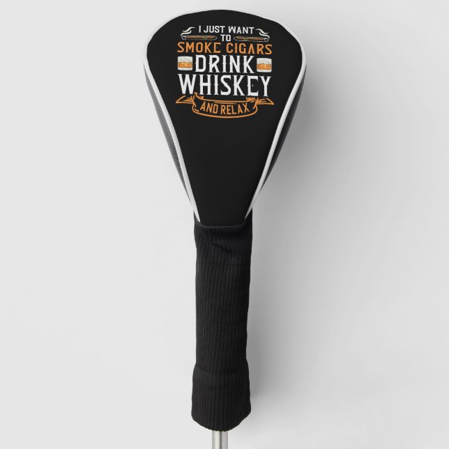 Couvre-club De Golf Citation de cigar et de whisky (Devant)