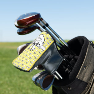 Couvre-club De Golf Citron Jaune Bows Pois Personnalisé