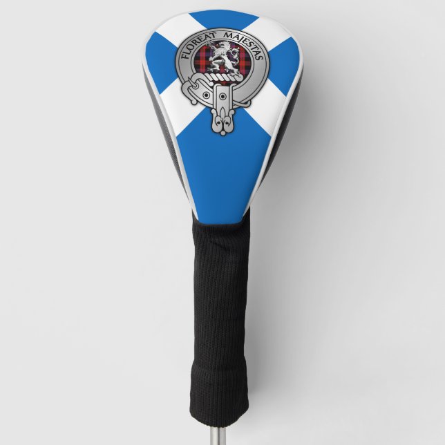Couvre-club De Golf Clan Brown Crest & Tartan sur Saltire (Devant)