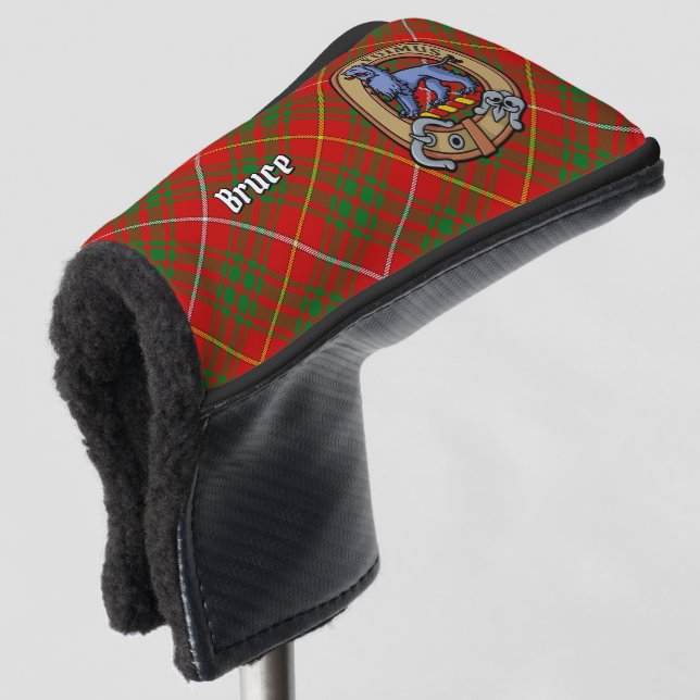 Couvre-club De Golf Clan Bruce Crest sur Tartan (Devant 3/4)