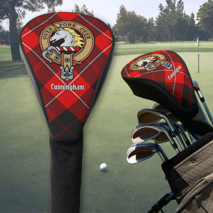 Couvre-club De Golf Clan Cunningham Crest sur Tartan