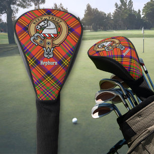 Couvre-club De Golf Clan Hepburn Crest sur Tartan